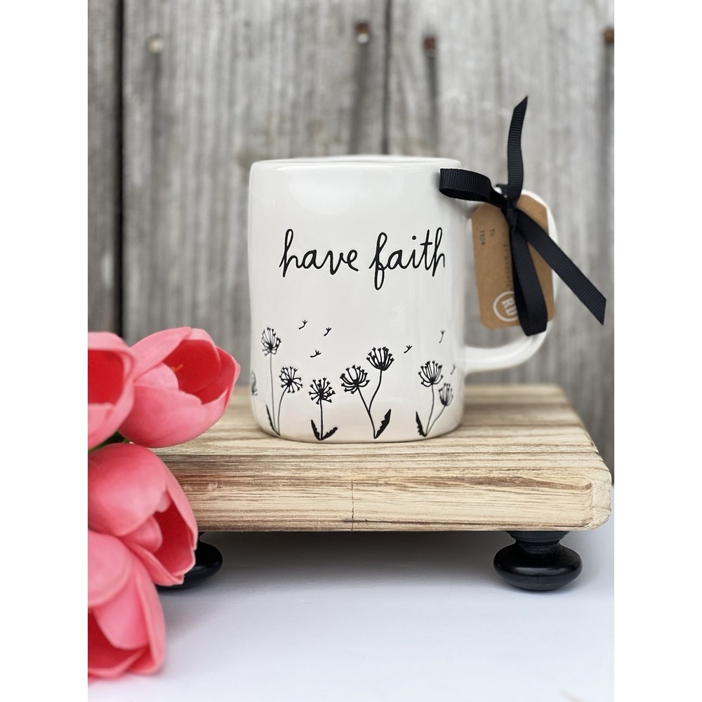 Rae Dunn Have Faith Dandelions Coffee Mug New
